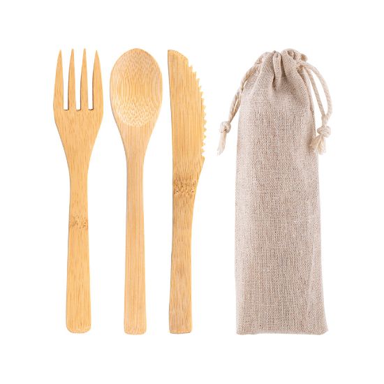 Imagen de Set De Cubiertos De Bambu Coral
